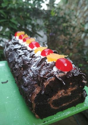 Foto resep Black forest roll cake