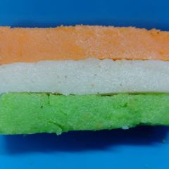 Independence Day Tricolor Kesari Sweet A picture of Independence Day Tricolor Kesari Sweet.