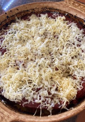 Paradicsomos-húsos sült spagetti recept fotója