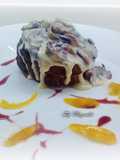 Filetto di manzo con radicchio in fonduta e frutto di mostarda