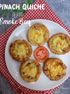 Foto resep Spinach quiche with smoke beef