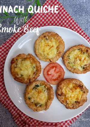 Foto resep Spinach quiche with smoke beef