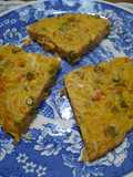 Tortilla de fideos al curry con espárragos (en airfryde)