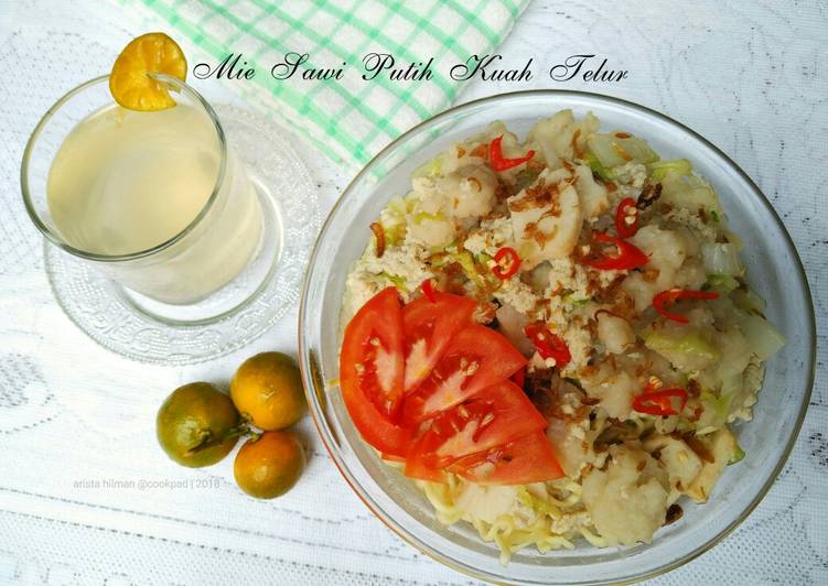 Mie Sawi Putih Kuah Telur