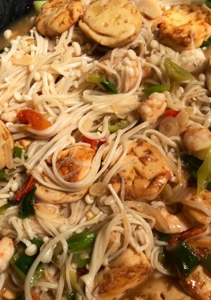 Foto resep Tumis jamur enoki dan tofu