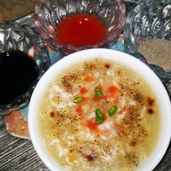 A picture of Chicken corn soup 🍲.