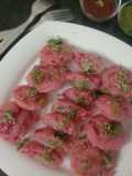Stuffed beetroot Mini Idli