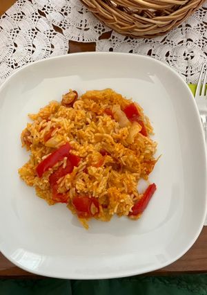 Rizses lecsó tojás nélkül recept fotója