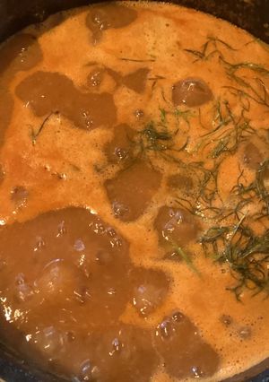 A picture of California Farm Tomato Beef Soup.