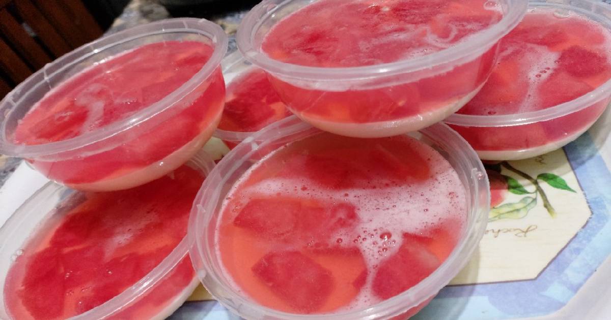 633 resep  puding  semangka enak dan sederhana  ala  rumahan  