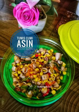 Foto resep 669. 🦑 Tumis Cumi Asin Jagung Manis