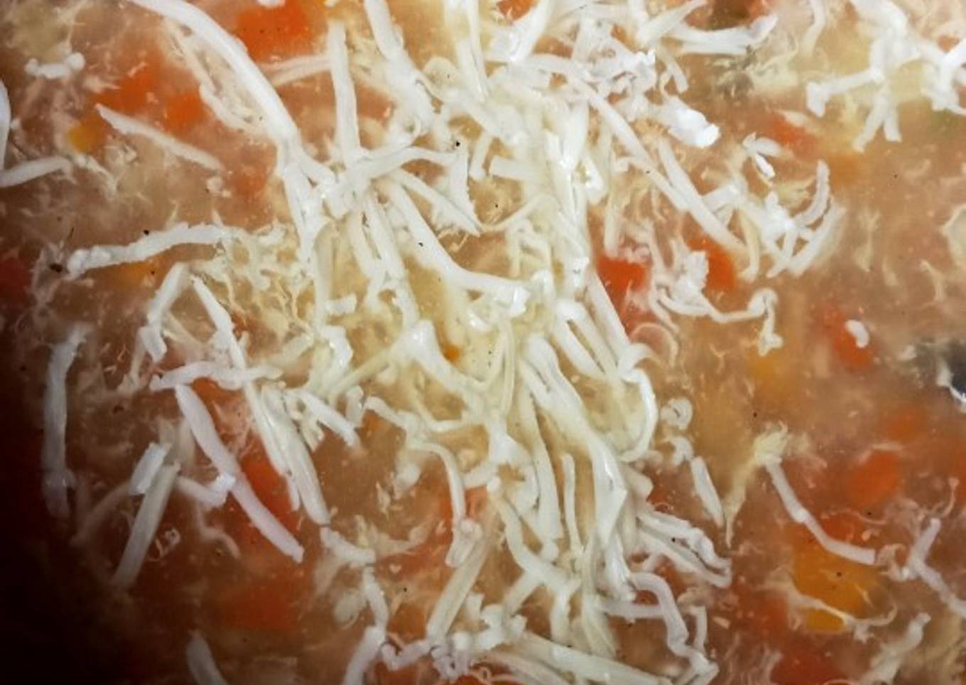 Sup jagung udang ayam keju