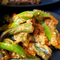 Masala tawa bhindi A picture of Masala tawa bhindi.