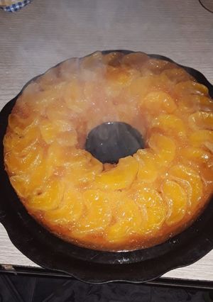 Una foto de Budín volteado de mandarina