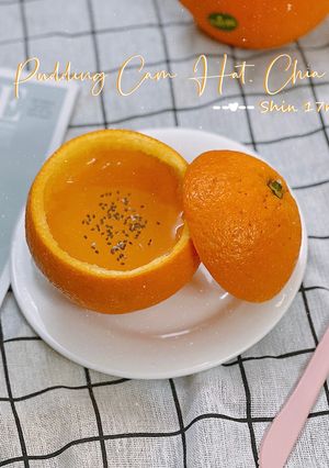 Hình của món Pudding Cam Hạt Chia Cho Bé Từ 6m+.