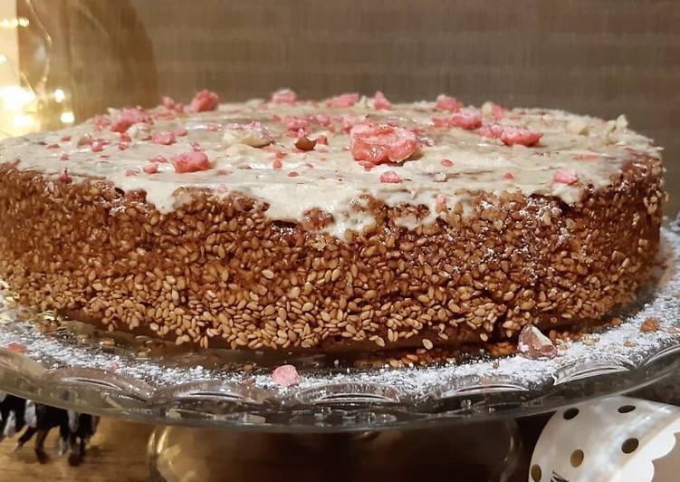 Recette Des Tahini Cake aux pralines roses❤❤❤