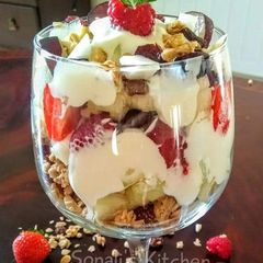 A picture of Gorgeous Granola Muskmelon fruity delight.
