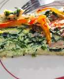 Quiche de espinaca en cama de papa