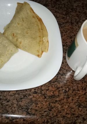 A picture of Breakfast pancake and Kenyan tea #Author marathon.