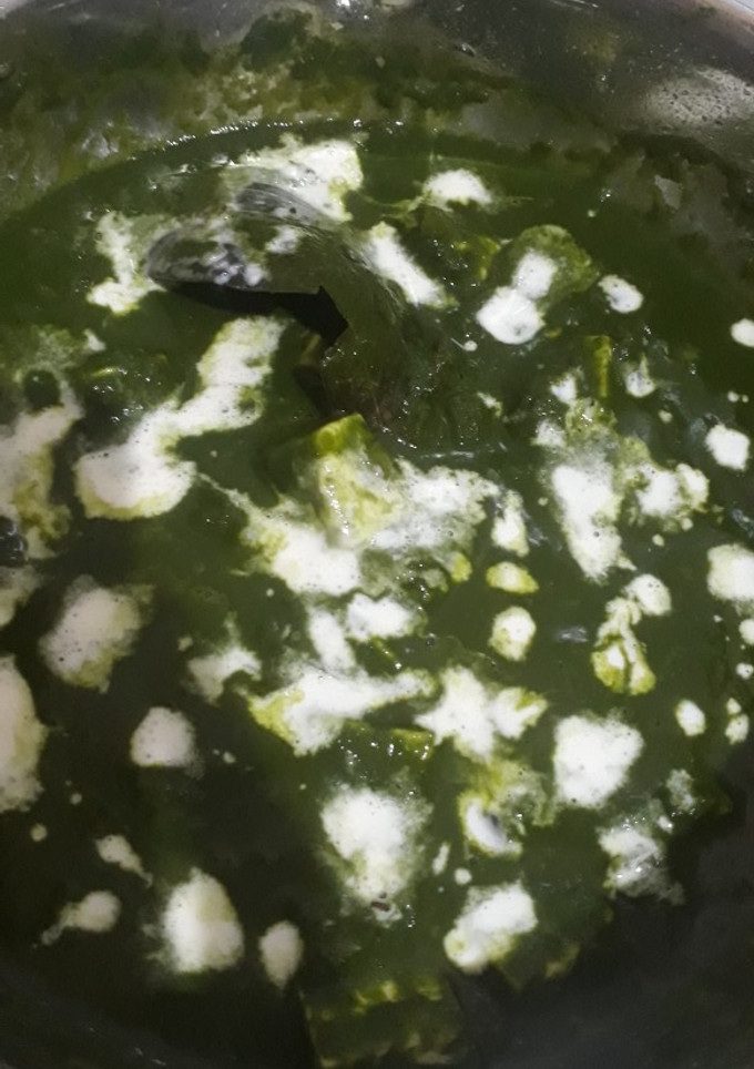 A picture of Palak paneer.