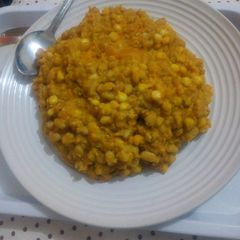A picture of Beans with corn/maize(Adalu).