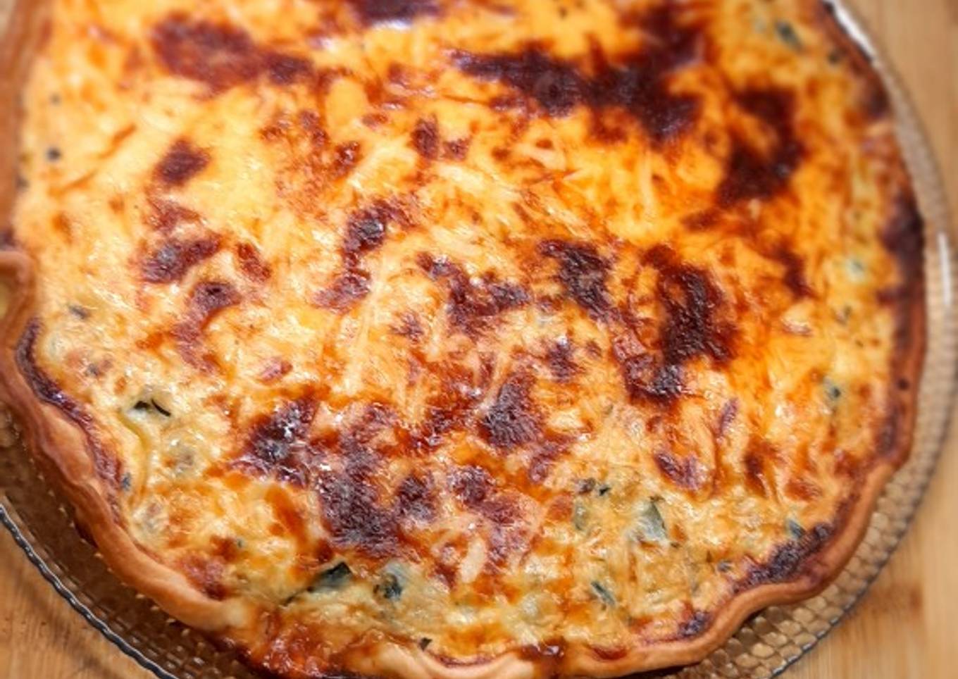 Quiche de calabacín con puerro