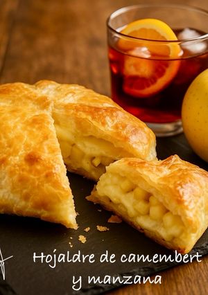 Una foto de Hojaldre de camembert y manzana