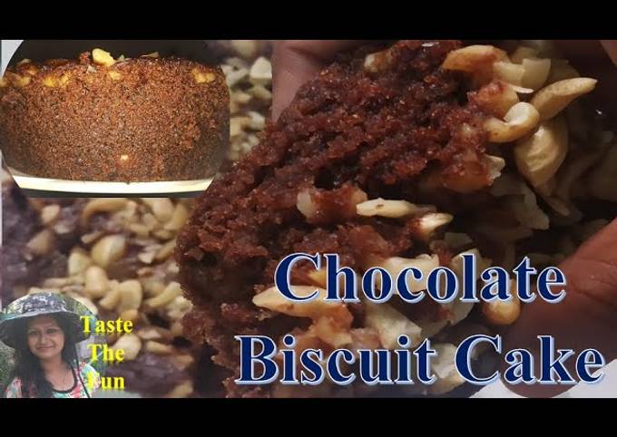 No Oven Chocolate Cake | Chocolate Biscuit cake | Chocolate Cake Recipe | Eggless Biscuit Cake