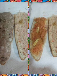 Una foto de Bocata de calabaza con bullí blanco con setas