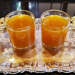 A picture of Ginger Turmeric tea. (kadha).