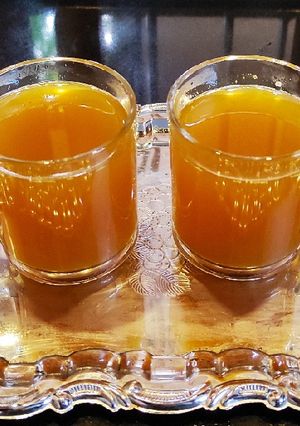 A picture of Ginger Turmeric tea. (kadha).