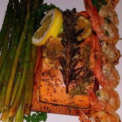 A picture of Mike's Grilled Citrus Seafood Dinner.