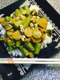 Curry Spargeln auf Jasminreis Rezepthauptbild