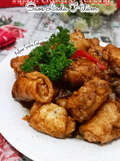 Foto resep Ayam Gulung Terong saus Lada Hitam