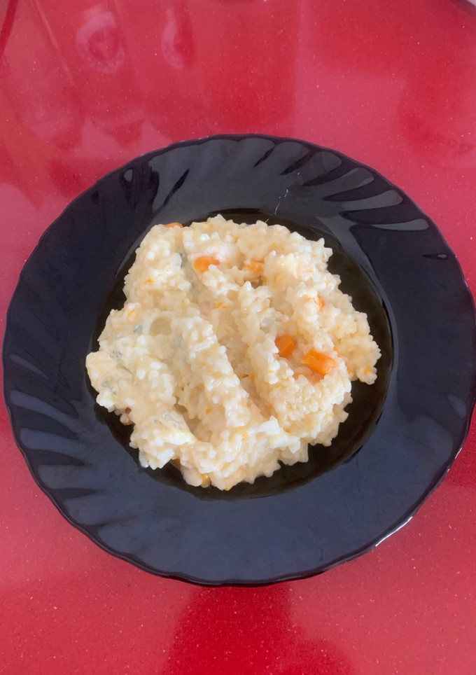 Una foto de Risotto de calabaza y queso azul Thermomix