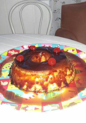 Una foto de Flan casero de dulce de leche😋😋rápido y sencillo