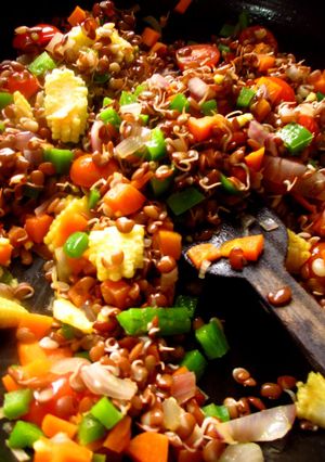 A picture of A warm salad for a cold chilly day!.