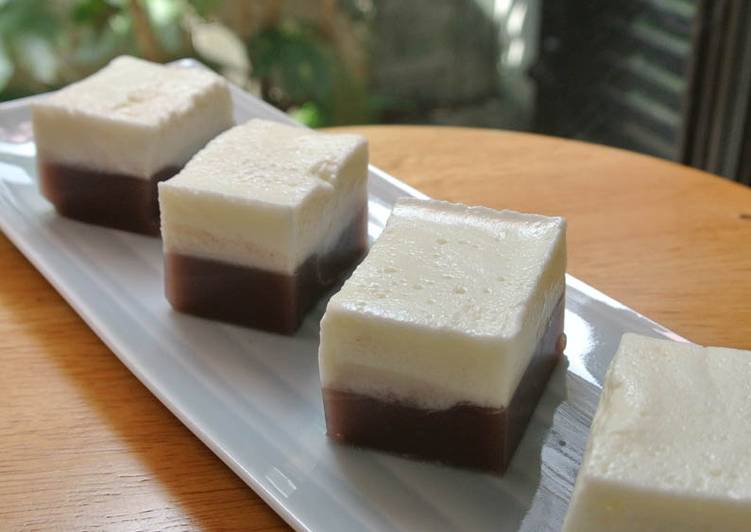Recipe of Super Quick Homemade Cream Mizu Yōkan; Wagashi
