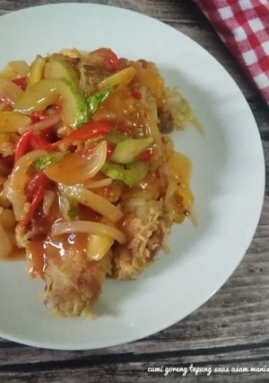 Foto resep Cumi goreng tepung saus asam manis