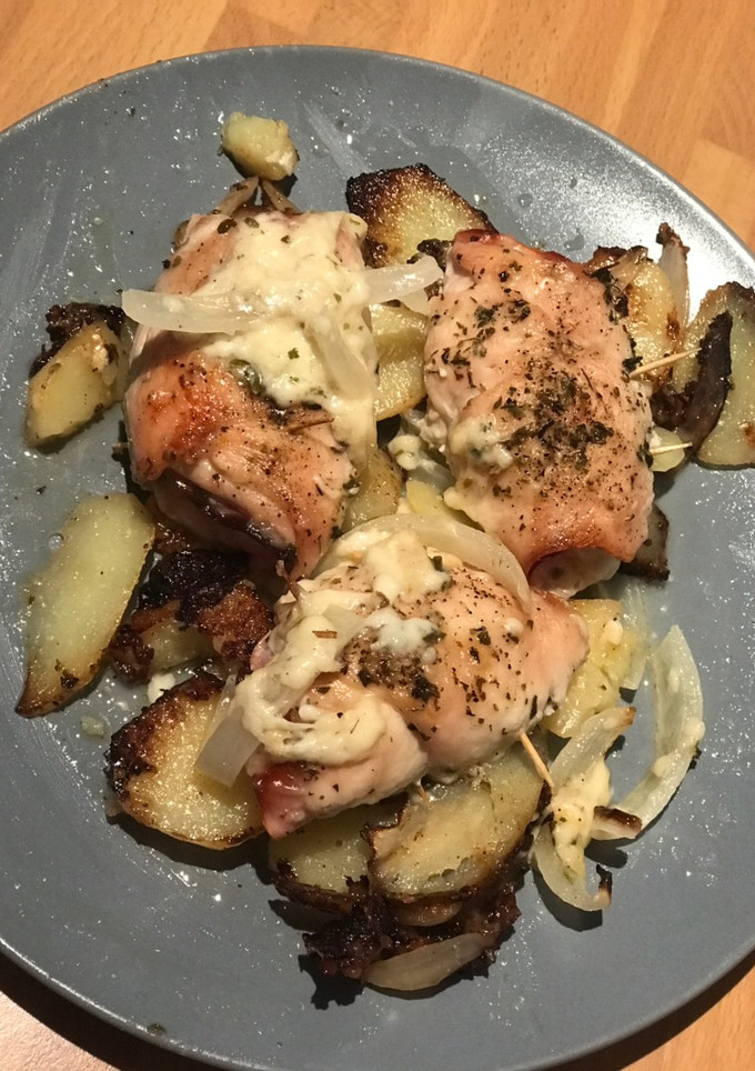 Una foto de Rollitos de pechuga de pollo al horno