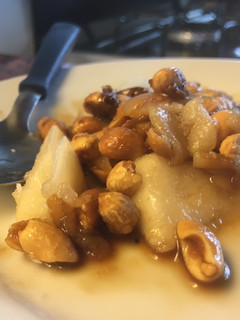 Una foto de Postre de pera express