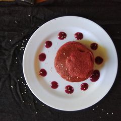 A picture of Beet banana pan cake.