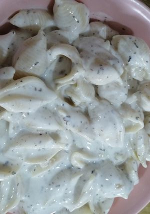 صورة لوصفة معكرونة باللبن 🍽️