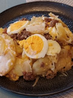 Káposztás kolbászos rakott krumpli #gluténmentes#tejmentes recept fotója