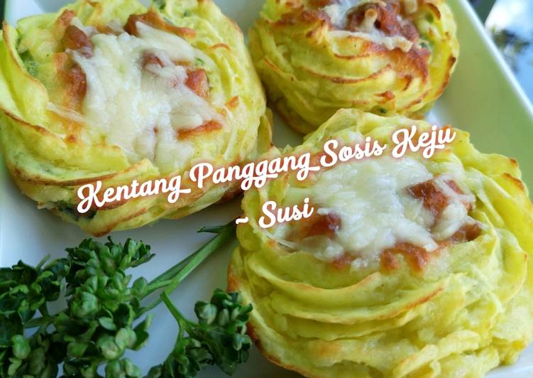 Kentang panggang sosis keju