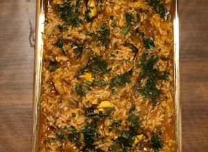 Una foto de Arroz con mejillones(aprox 4 personas)