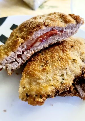 Una foto de Cachopo de pimiento y queso