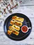 Crispy pan fried chicken spring roll