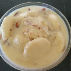 A picture of Homemade Badam Rasmalai.