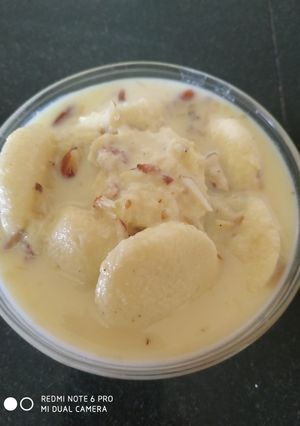 A picture of Homemade Badam Rasmalai.
